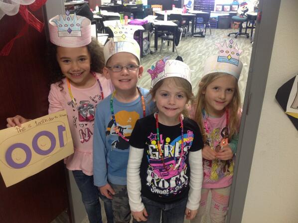 Happy 100th day of school!  #LakeviewBobcats #Kindergarten #100thDayOfSchool