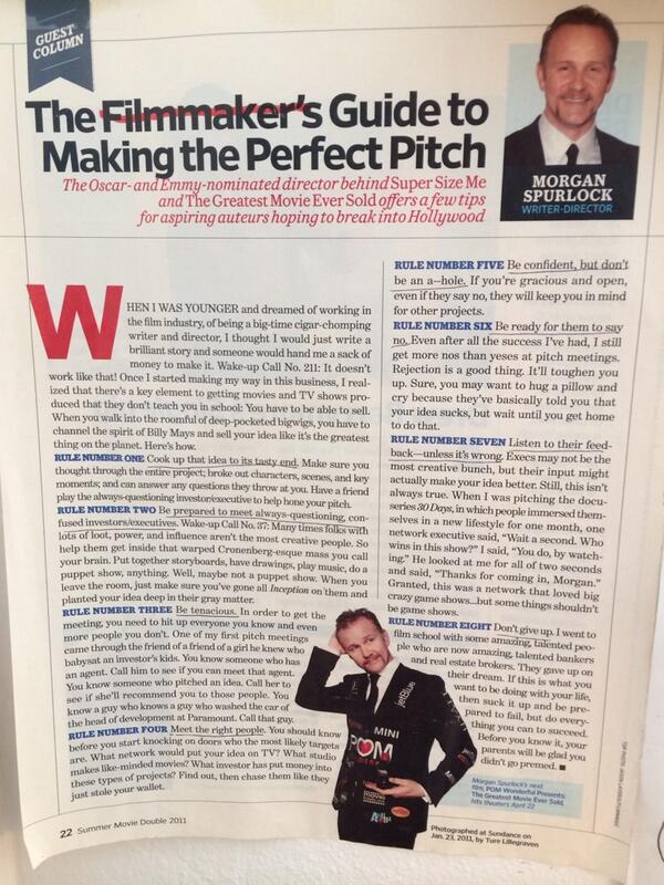 scottperry's tweet photo. Solid advice from @MorganSpurlock, for any business really. http://t.co/Xv8fxLbDPG