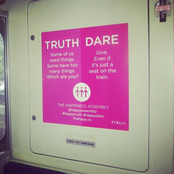 HappyAssembly's tweet image. Our #happytruth #happydare campaign is now brightening transit in #Miami! Thank you @PvblicF!  #happiness