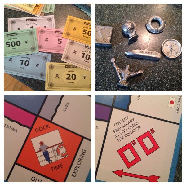 ElieRaflowitz's tweet image. Sasopoly &amp;gt; Monopoly! Jail = dock time, go = equator, money = foreign currency! #Fall05 @RealMVExplorer @SemesterAtSea