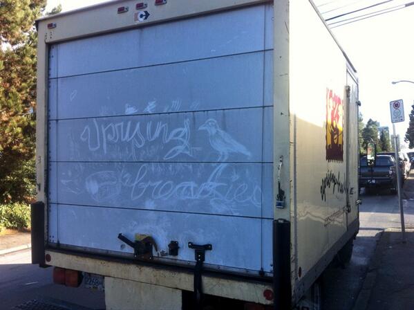 DenmanIsChoc's tweet photo. Spotted the @uprisingbreads truck making a delivery today... Love the dust art! http://t.co/IlyZhpNpe1