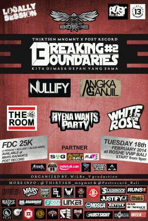 18/02/14. <a href="/whiterosebali/">White Rose</a> di Boshe VVip club Bali. Fdc 25k / Otp 30k (Buat 2 orang + 1 beer), free entry ladies. :)
