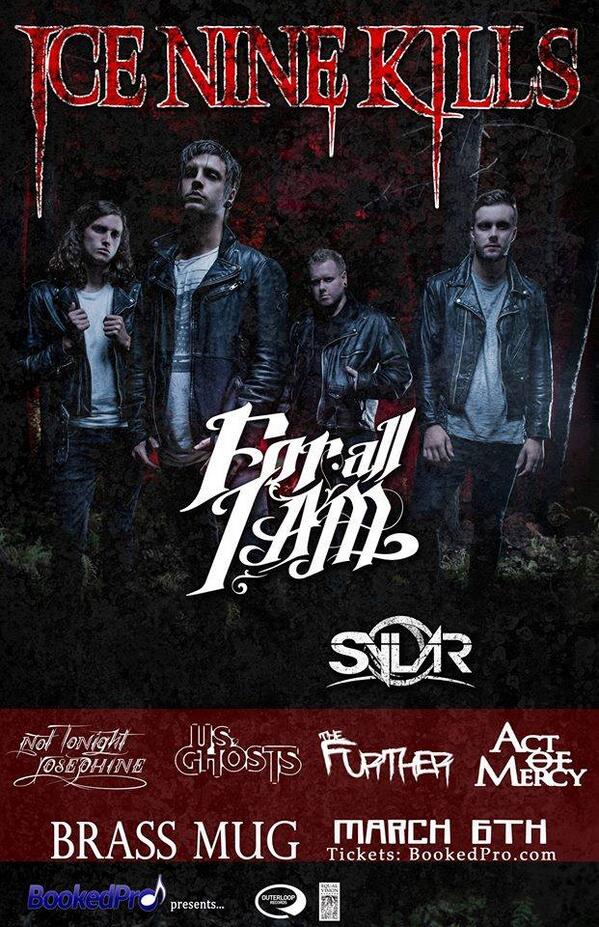 genekaiser's tweet image. Come check out my band #UsGhosts open for #IceNineKills #ForAllIAm #ChasingSafety &amp;amp; #Sylar!