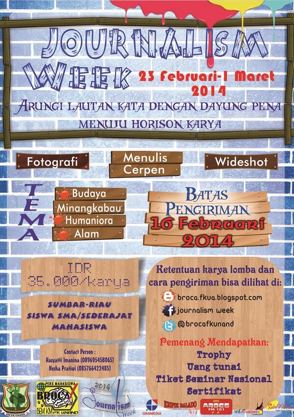 #Events Lomba Fotografi, Menulis Cerpen, dan Wideshot, dari <a href="/BrocaFKUnand/">Broca FK Unand</a>. SMA/sederajat dan Mahaiswa Sumbar - Riau