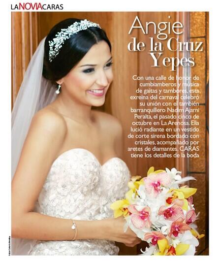 👰 Feliz de ser la #noviacaras de este mes. Gracias!! <a href="/CARASColombia/">Revista CARAS</a> @LiancarloDesign <a href="/chicparisien/">Chic Parisien</a>