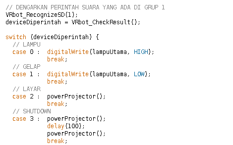 geraicerdas's tweet image. 12. Contoh 1 : Simple JARVIS - Iron Man, mndengarkn instruksi suara lalu mengontrol perangkat listrik #KelasArduino