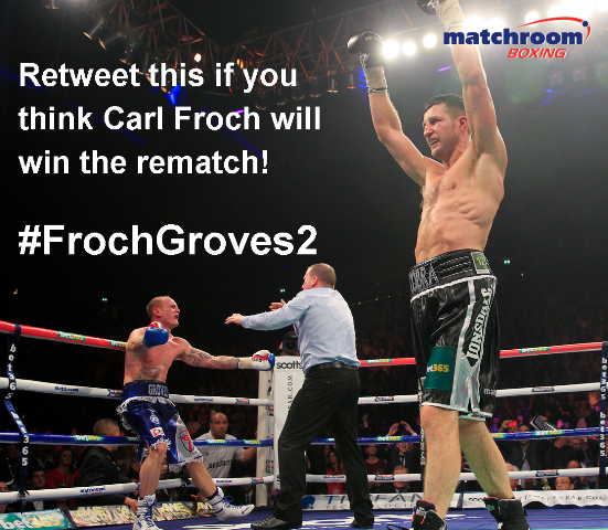 MatchroomBoxing's tweet image. RETWEET if you think @Carl_Froch will win the rematch! #TeamFroch #FrochGroves2