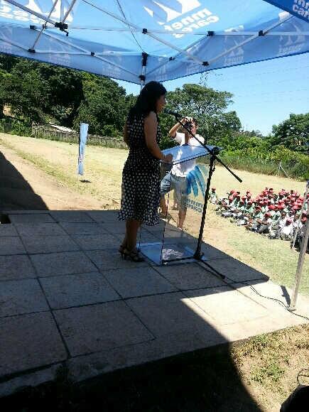mnetcares's tweet photo. Kershnee Govender: Director of Corporate Affairs at M-Net to handover of a media centre at Udumo Primary in Clermont http://t.co/9Rr8BiXsZV