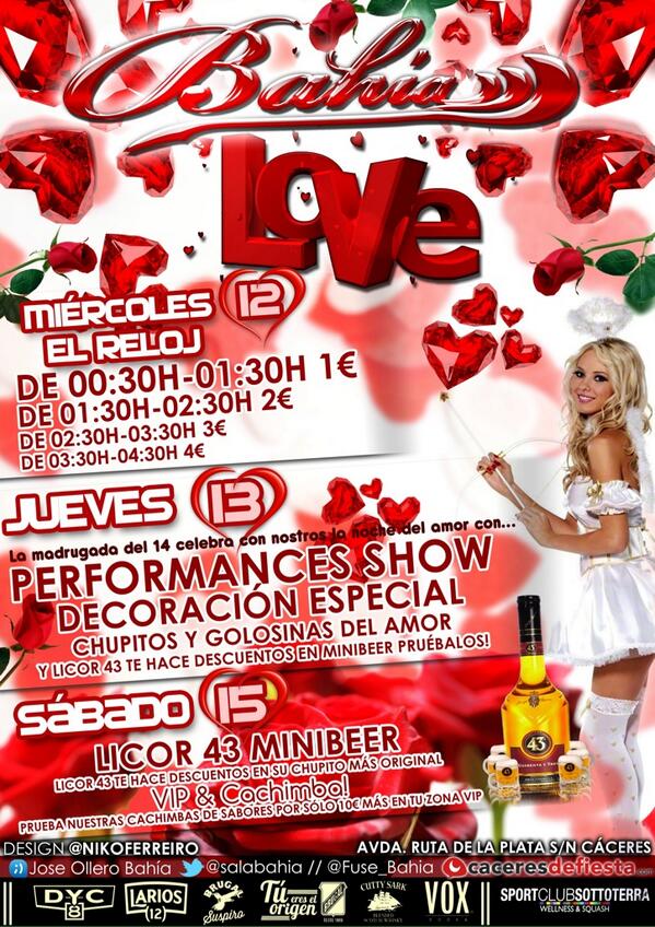 salabahia's tweet photo. ❤️️👫👬👭❤️
Hoy viviremos Una noche muy romántica...
Con performances,gogós,chupitos gratis,piruletas,gominolas,globos.. http://t.co/DkVaM35TlC