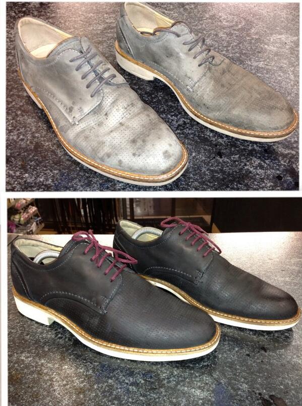 Gents grey leather shoes recoloured black and fully restored #bryansmastercobblers