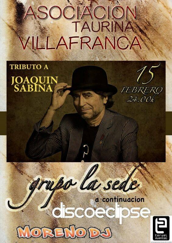 disco_eclipse's tweet photo. Este Sabado te esperamos en Villafranca del cid.Asociacion Taurina Tributo a Joaquin Sabina y @disco_eclipse http://t.co/BFy4ryf8ge