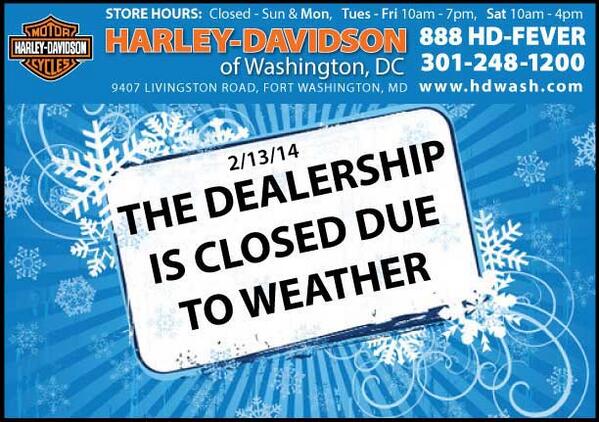HDWashington's tweet image. @HDWashington  will be closed today due to weather. Stay warm and safe!
