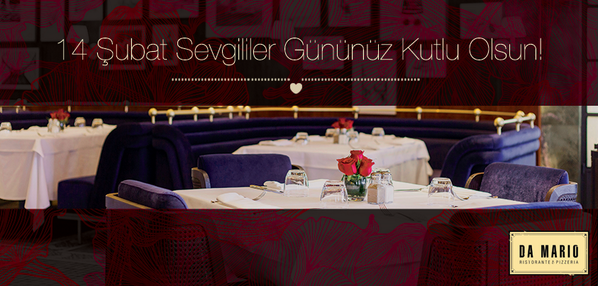 Aşkınızı #DaMarioKalamış’ta romantik bir akşam yemeğiyle taçlandırın. 14 Şubat Sevgililer Gününüz kutlu olsun. http://t.co/FHt7fbFsq5