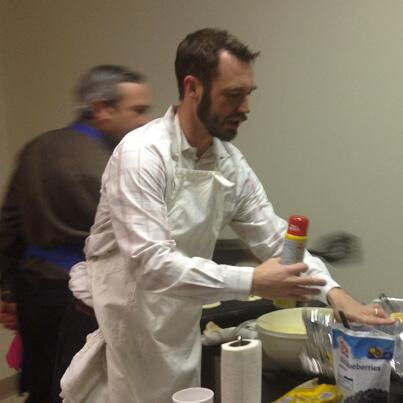 RamQuest's tweet photo. Paul Bandiera and Neil Syken manned the griddles for our Windcrest suite. #ramquest http://t.co/j1bg7AR5NG