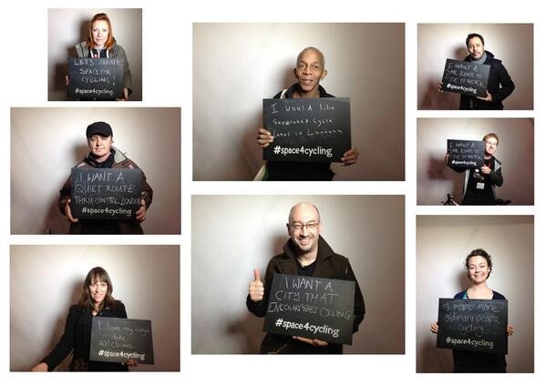 Thank you to our first #space4cycling photobooth volunteers at the <a href="/londonbikeshow/">London Bike Show</a> today!