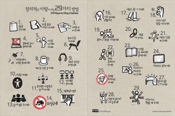 pera_arep's tweet photo. 창의적인 사람이 되는 29가지 방법 http://t.co/wMRmFNQIsu