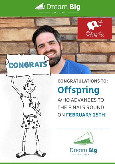 Congratulations to <a href="/zachkreger/">Zachary Kreger</a> and @Offspring_app for winning last week's Dream Big America competition!