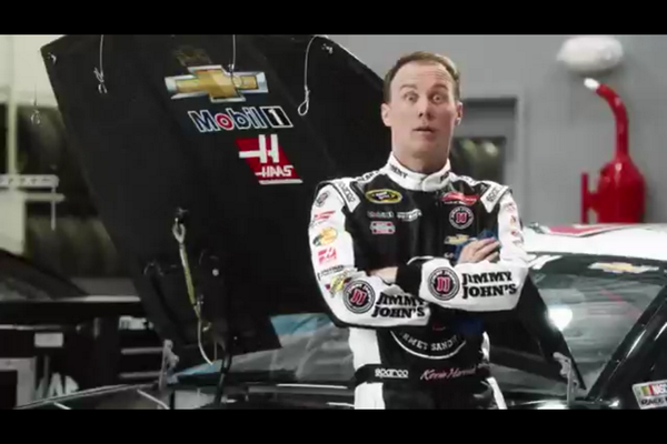 jeff_gluck's tweet photo. New @GoodyearRacing ad makes Harvick go like this. Haha http://t.co/NwkEUM0xaC http://t.co/6EtsI3xs0o