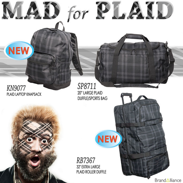 Plaid is the new black…again. Travel Gear #marketing #idea