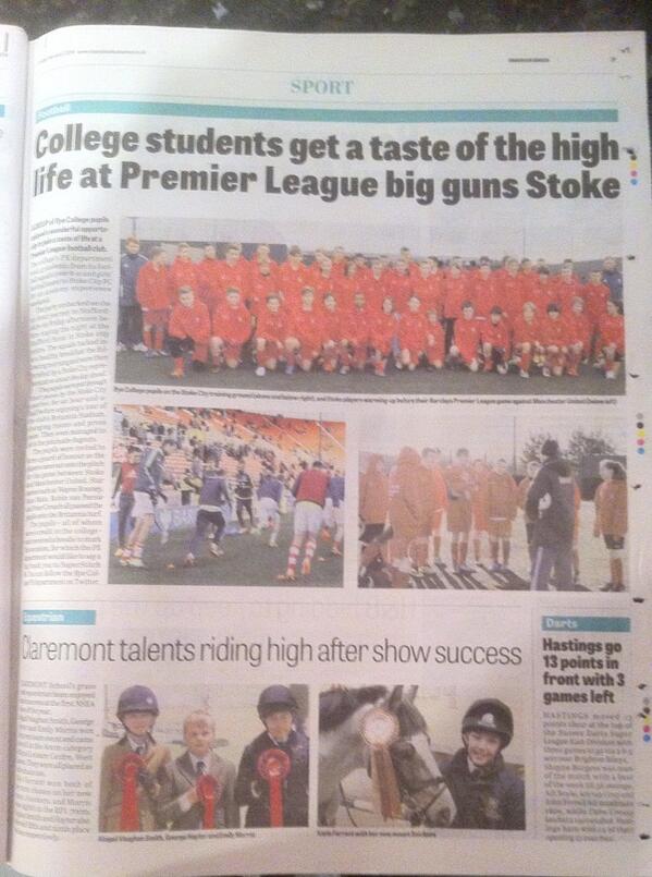 Our @ryecollegeuk football squads make the headlines @SimonNewstead @RyeObs 
#academyexperience