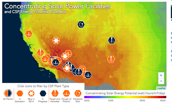 Explore our latest map of concentrating #solar power facilities across the U.S. 
--> go.usa.gov/Bycj #Ivanpah