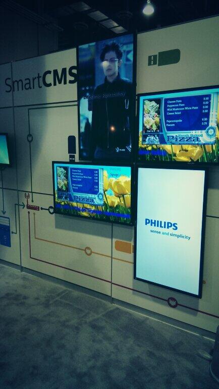 DigSignageToday's tweet image. @Philips_Signage showing off its Smart lineup at #DSE2014