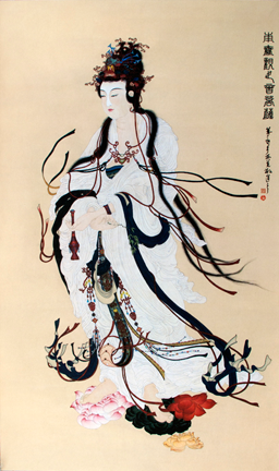 iama_sf's tweet photo. Na Mo Guan Shi Yin Pu Sa by H.H. Dorje Chang Buddha III (detail). #asianart #art #ismasf #chineseart http://t.co/gO25TzaGOv