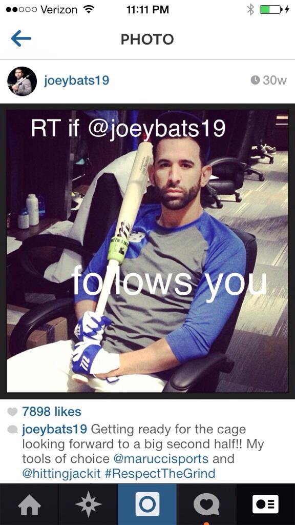 JoeyBats19's tweet photo. RT if you want me to follow you. Will eventually get to everyone. #JoseBautista #FaceofMLB http://t.co/vOTpuc8jhB #CLOSESTRONG