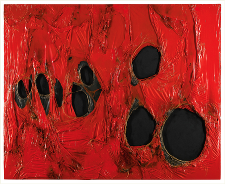 Is_this_art's tweet photo. Bloody chemical! #isthisart Alberto Burri http://t.co/T9uDQCwUgn