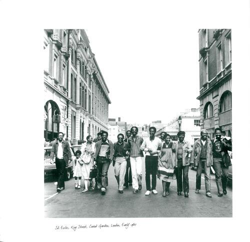 From right 2 left #MbuleloMzamane & #JohnMatshikiza protesting against apartheid.London 1980s mbulelomzamane.tumblr.com