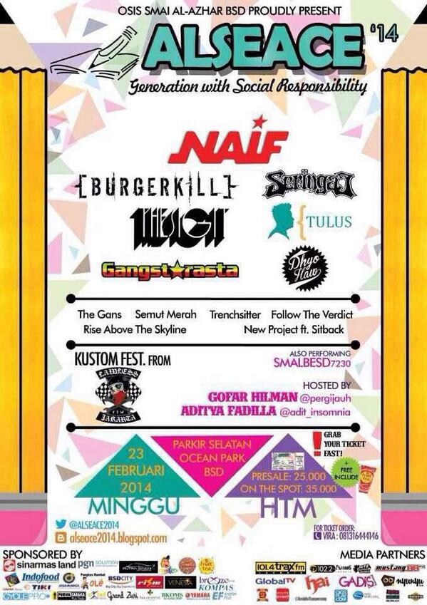 @ALSEACE2014 <a href="/Gangstarasta/">GangstarastaOFFICIAL</a> <a href="/DhyoHaw/">Dhyo Haw Official</a> <a href="/thesigit/">The SIGIT</a> <a href="/burgerkill666/">Dede "Kajit" Sutanzah</a> <a href="/sitback_id/">Sitback Official</a> <a href="/RATSofficial/">RISE ABOVE THE SKYLINE</a> seru nih !