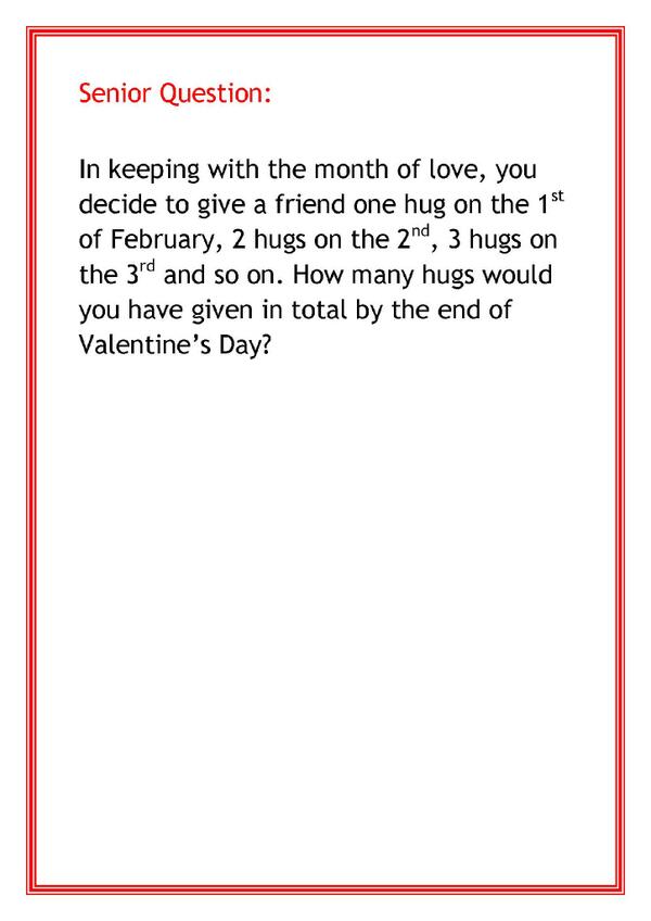 StMarysWaverley's tweet photo. Senior Mathematics question (Form III – V), please find the question attached. #StMarysValentinesDay http://t.co/dwogsb2C00