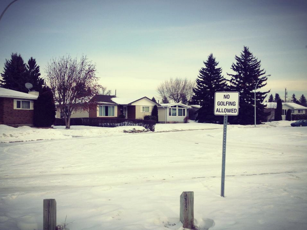 JoAnneHPearce's tweet photo. Thank goodness @GolfBull is feeling much more golf-ready than this poor #YEG neighbourhood. Early sign-up time! http://t.co/OMXMJcOUQN