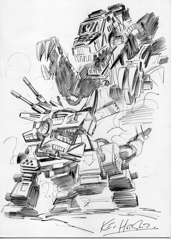 I just found this scan of a convention sketch I did featuring The Zoids, my first ever comics gig for Marvel UK.