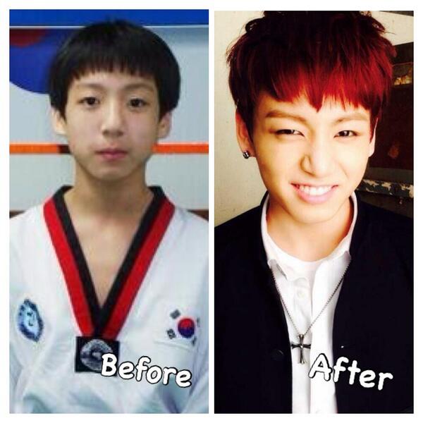 꾹이🐰 on Twitter: "[PIC] Jungkook Predebut! Before and After hahaha (cr