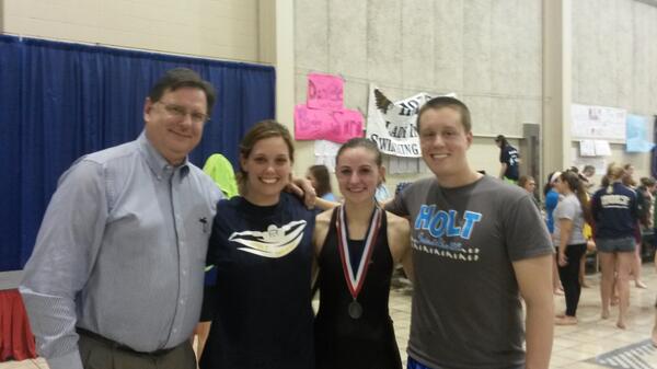 HoltSwim's tweet photo. Silver medalist @GradyErinn in the 500 free with a 6:02!! That's a 12 second drop and a new PR! Still two years to go http://t.co/vgfLJS8MJp