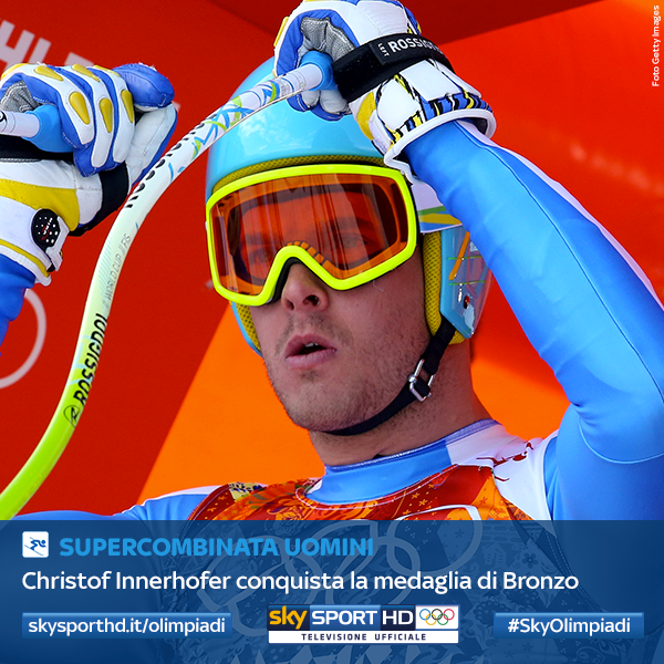 SkySport's tweet photo. Christof #Innerhofer conquista il Bronzo nella #Supercombinata. Fate un RT per WINnerhofer! #SkyOlimpiadi http://t.co/5xQlgt9X19