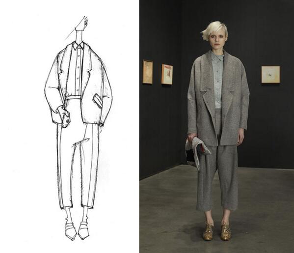 rachel_comey's tweet photo. From design sketch to runway look #AlpacaProject http://t.co/IlN5L2nHjY