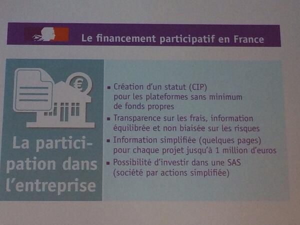 robin24h00's tweet photo. Principales mesures annoncées #crowdfunding http://t.co/kHwBVtq59g