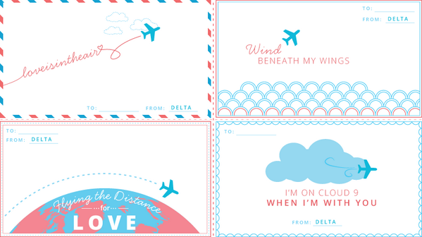 a collection of postcards with airplanes flying in the sky