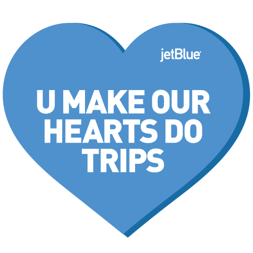 a blue heart with white text