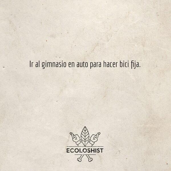 Ecoloshist's tweet photo. Ir al gimnasio en auto para hacer bici fija @dondereciclo_ar http://t.co/GHrM3Lvij0