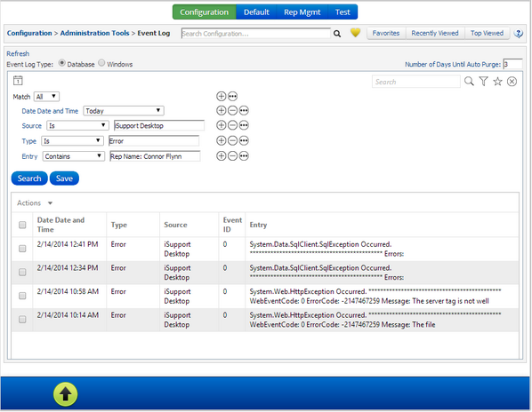 dangreendotnet's tweet image. #iSupportSoftware Event Log viewer in configuration is getting updated, now has searching, oh my!