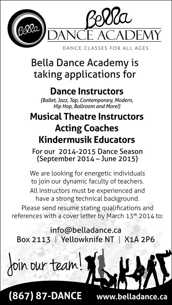 BellaDanceYK's tweet photo. Looking for energetic and experienced individuals to join our wonderful team next season! #teambella http://t.co/cJsJttJZPi