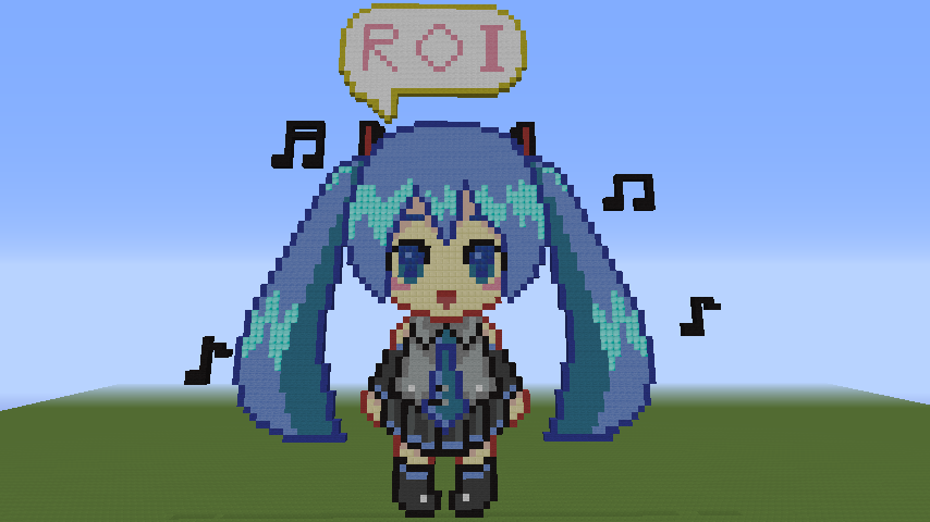 貴志 ロイ Twitterren マインクラフトで初音ミクのドット絵に挑戦してみた 結構うまくできたかなｗ Http T Co L3mcsojwmf Twitter