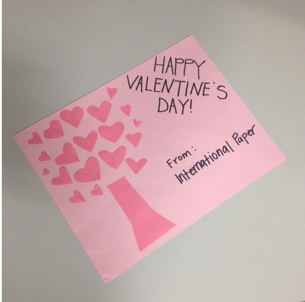 IntlPaperCo's tweet photo. Happy Valentine's Day! Roses are red. Violets are blue. Here is a valentine from us to you! #PaperHearts http://t.co/xqy5tVaGbB