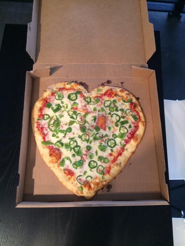 SquareOneDesign's tweet photo. S/O to @BrickRoadPizza for this awesome heart shaped pie. 

Happy Valentines Day from everyone at Square One. http://t.co/9lJKeSgtWS