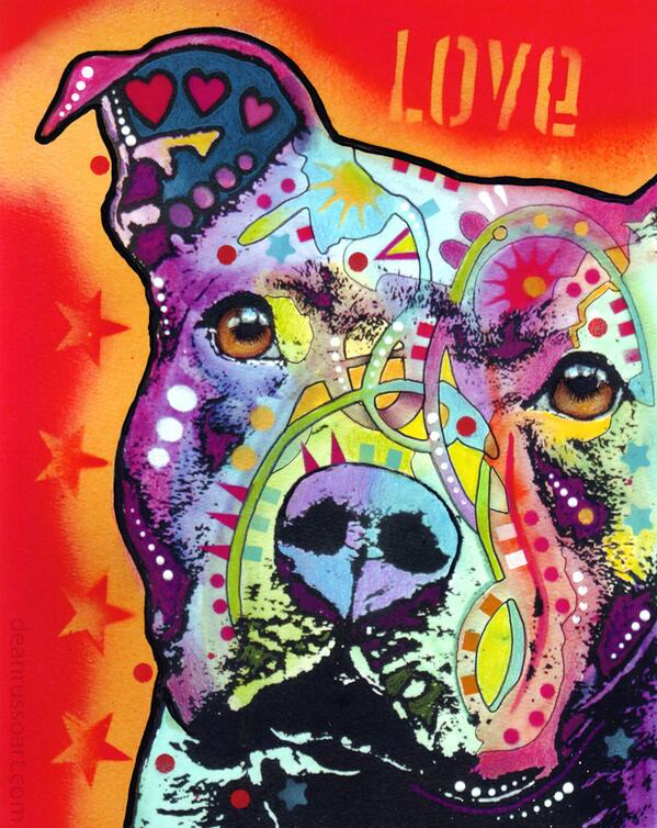 '@drussoart: #popart #love #pitbulllove #artthatlovesyouback #Colorfulportrait #dogart '