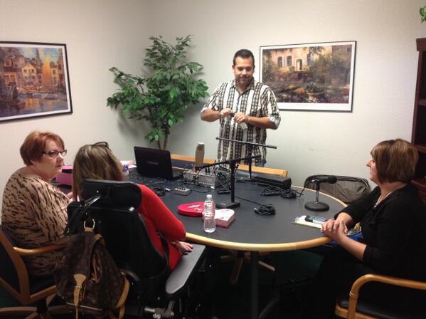 CWCoach's tweet photo. In our studio room, setting up for yesterdays podcast of Accessible Mavens. Good to be back on the air! http://t.co/HZqebg1rCL