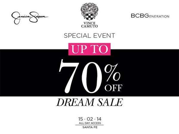 “<a href="/vincecamutomex/">vincecamutomex</a>: DREAM SALE este sábado 15 de febrero en Vince Camuto Santa Fe. Hasta un 70% de descento. ”